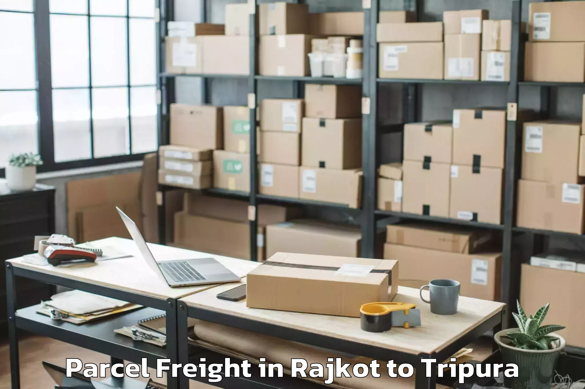 Efficient Rajkot to Bishalgarh Parcel Freight